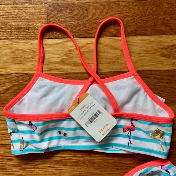 NWT Gymboree Girls 2 Piece Bikini Swimsuit Summer Print Size Small 5-6 - Picture 3 of 5